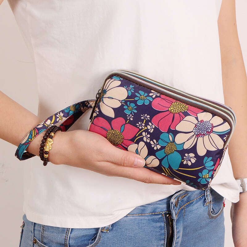 2024 New Women's Long Phone Wallet Clutch Bag Fabric Coin Purse Small Handbag for Women