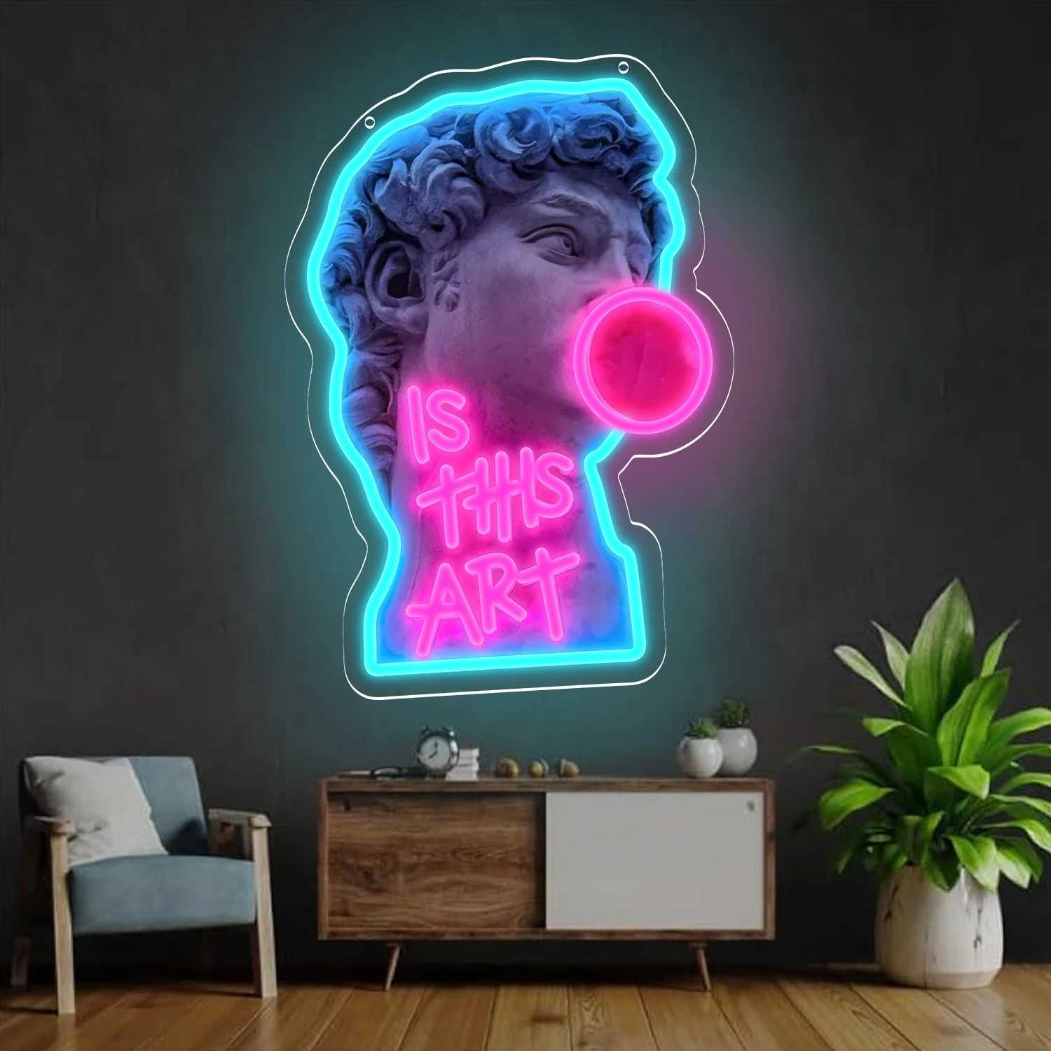 This is an art David sculpture LED neon sign suitable for home party bar bedroom decoration UV printed USB power supply XJ250602