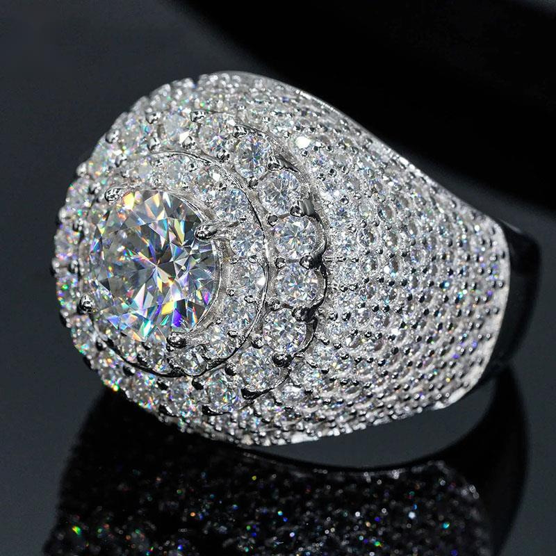 Luxury Custom Initial Moissanite Diamond 925 Silver Championship Ring Hip Hop Bling VVS Perfect Gift for Men