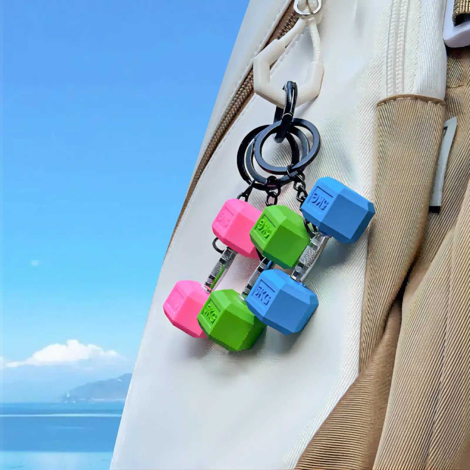 Fitness Keychain Gym Lover Barbell Key chain Weightlifting Keyring Silicone Weight Plate Gym Gifts Workout Gifts Bag Charm Backpack XJ250602