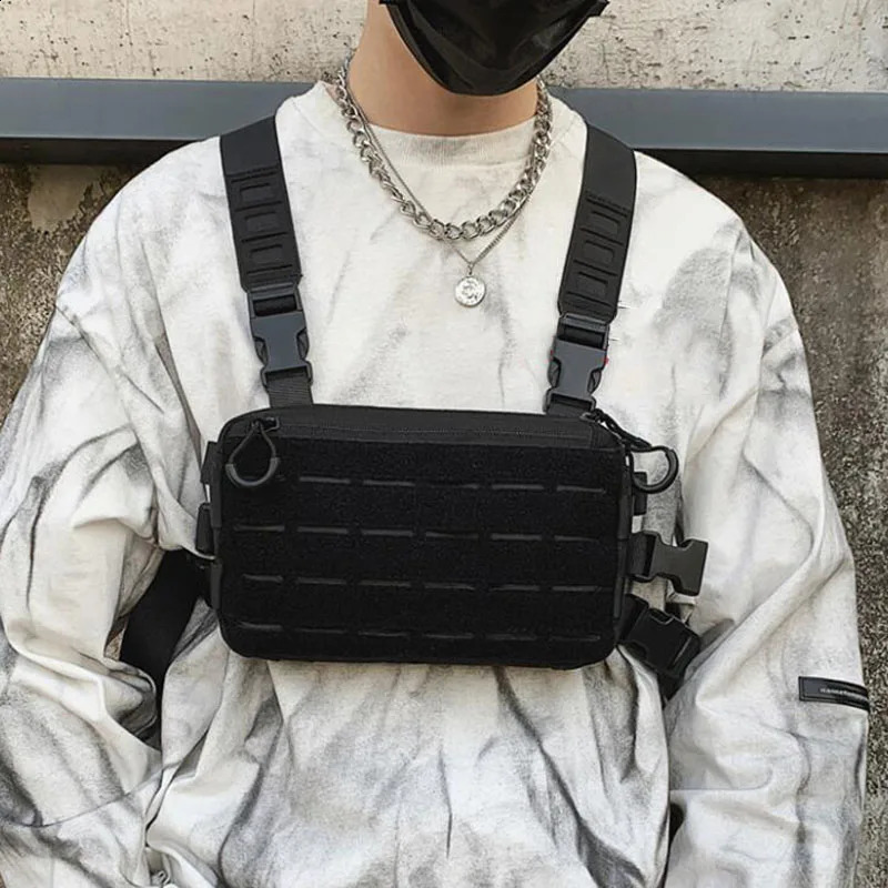 Streetwear Tactical Chest Rig Bag Unisex Vest Hip Hop Style Crossbody Waist Bags Phone Pack Oxford cloth Functionality Chest Bag 250526