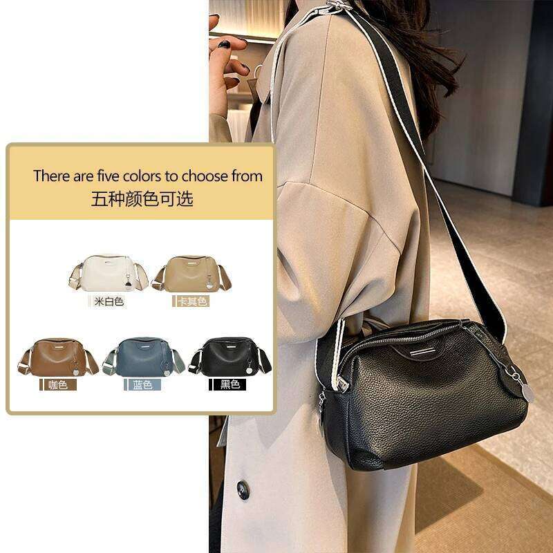 Women's Genuine Leather Shoulder Small Stylish Crossbody Adjustable Strap Classic Minimalist Design Casual Day Bag