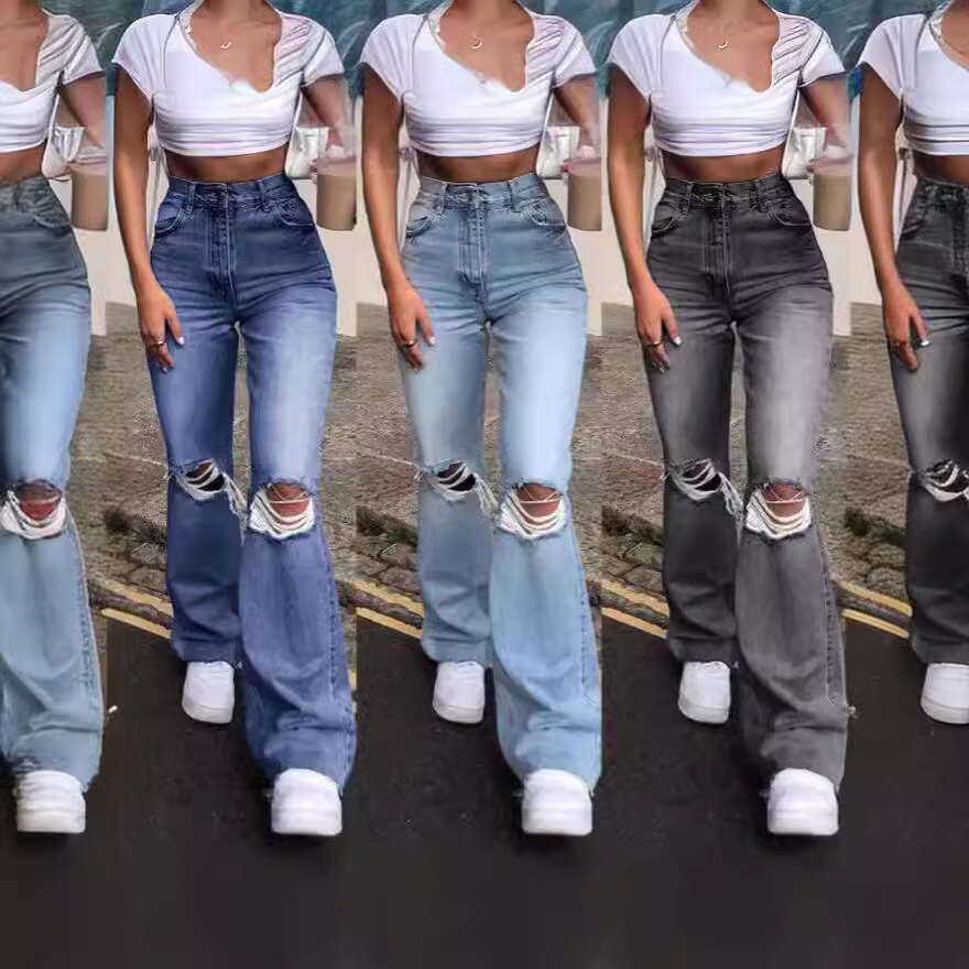 High-Waisted Wide-Leg Jeans For Women B5