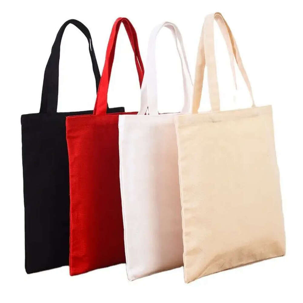 Colorful Multiple Colors Large Capacity Canvas Modern Simple Blank Tote Bag