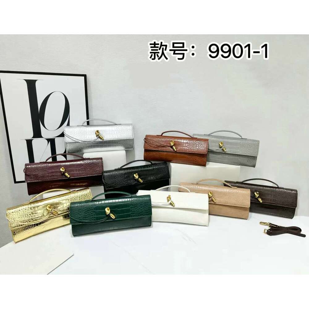 2025 Designer New Crocodile Pattern Evening Banquet Cow Leather Style Crossbody Bag Horizontal Shoulder Handbag Women 250603