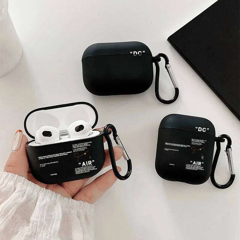 Hot Off Stylish Black Earphones 1 3 4 Pro 2 Generation Airpod Case Cover Gift for Boyfriend
