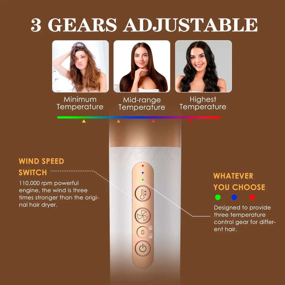 Professional 7 in 1 Auto Wrap Dryer 1400W Straightener Brush Hot Comb Hair Multi Style Airbrush Automatic Curling Iron