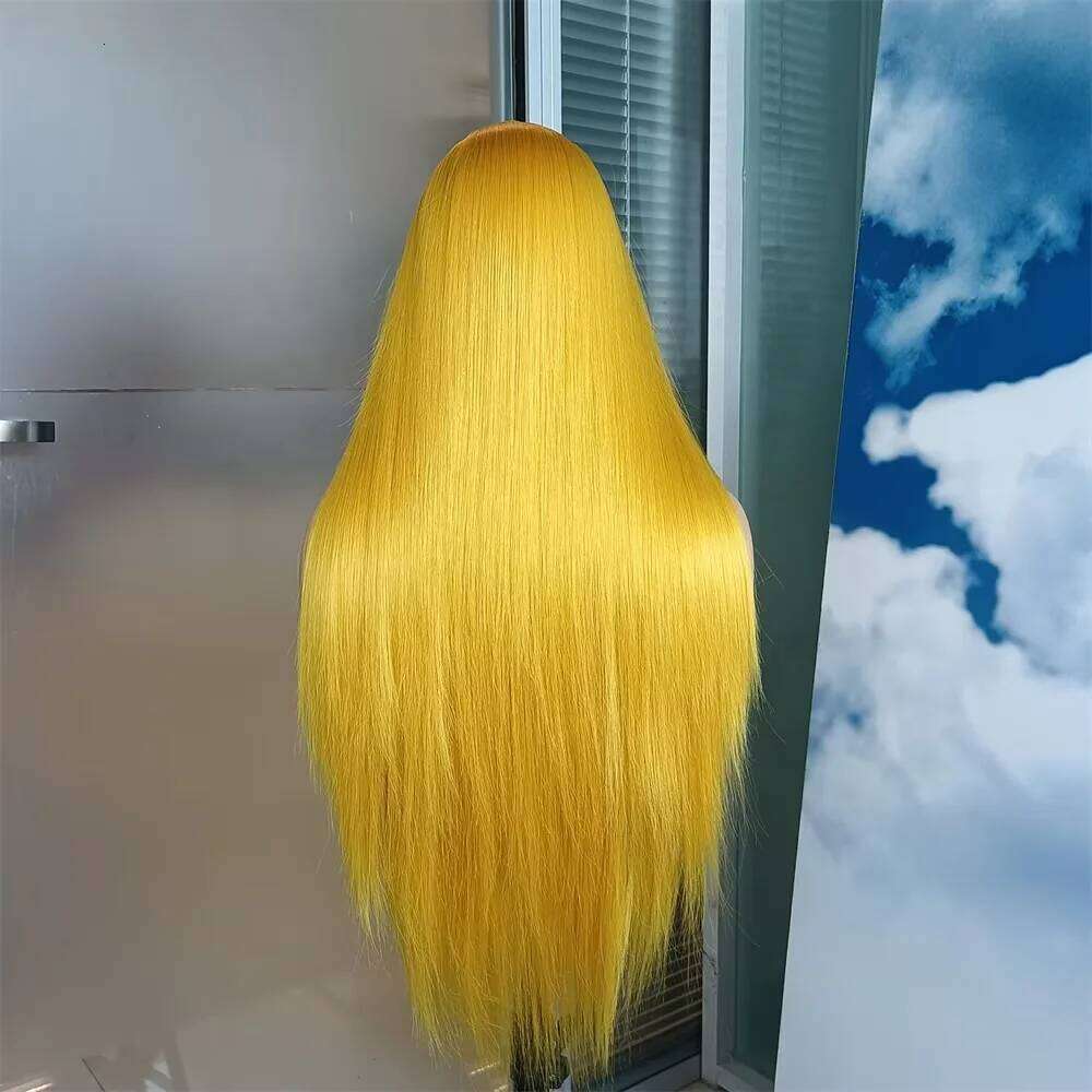 32Inch Light Yellow Front Human 13x4 Raw Straight Transparent Lace 13x6 Wig 613 Colored Virgin Hair Wigs For Women