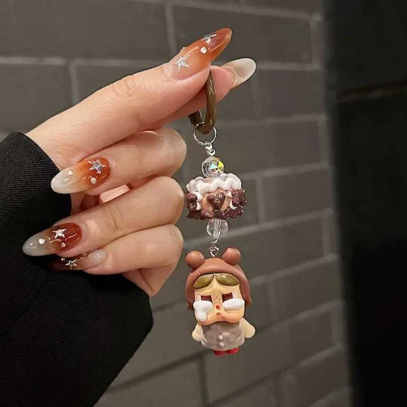 Labubu keychain kawaii anime cartoon keychain kawaii backpack decoration car key accessories childrens birthday gift new model XJ250602