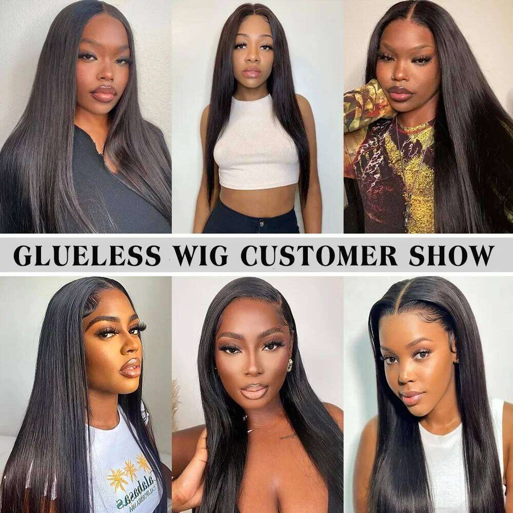 180% Bone Straight Glueless Human Hair Ready To Wear 6x4 5x5 Lace Closure Wig Pre Plucked MYLOCKME