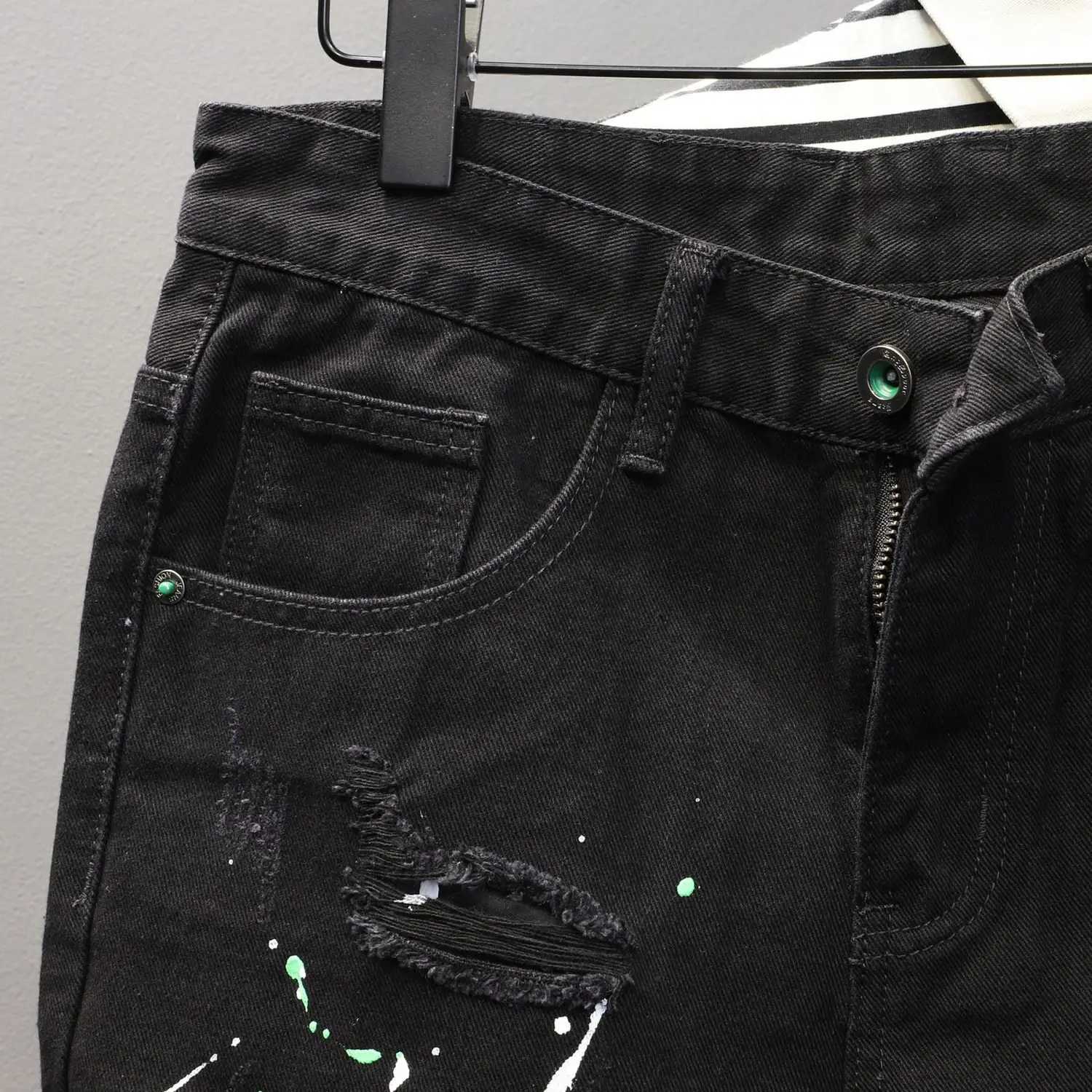 Skinny Short Jeans Pants for Men Black Ripped Man Denim Shorts Slim Sale Vintage Xxxl Luxury Jorts Korean Fashion New in Popular T250603