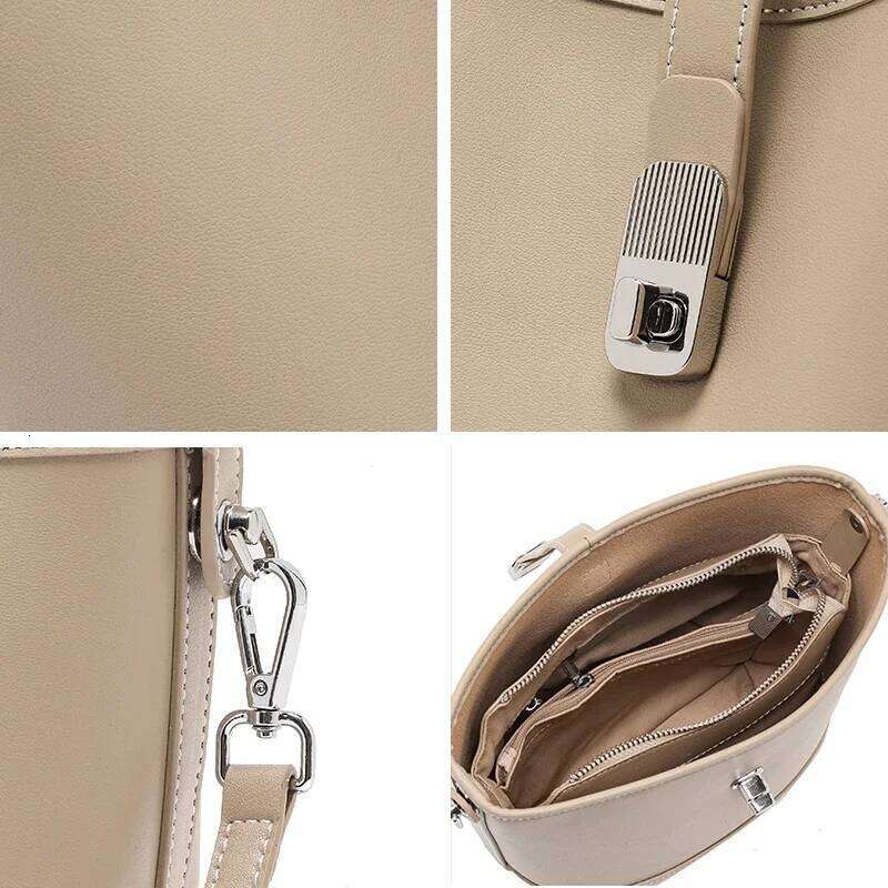 Women Natural Cow Leather Shoulder Bag Female Retro Designer Durable Cowhide Handbags Ladies Cute Fashion Crossbody Bags