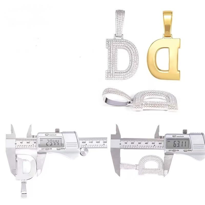 High End Fine Jewelry Letter D Initial Name Hip Hop Iced Out Certified Moissanite Diamond Custom Pendant