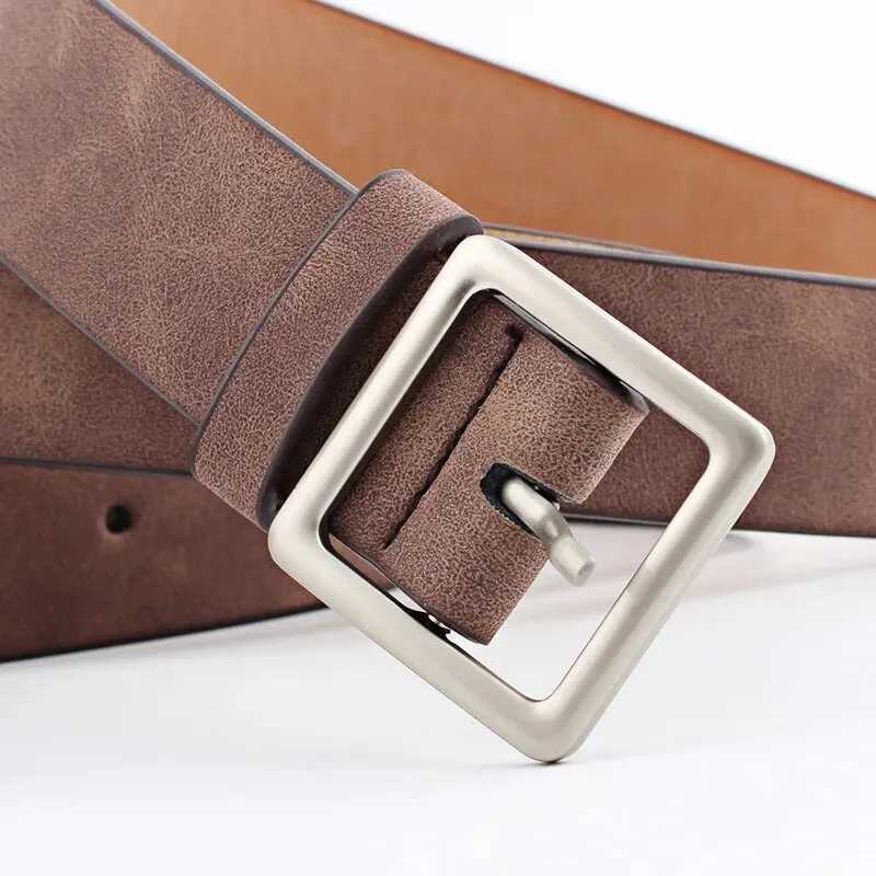 Womens Belt Japanese Trendy Korean Trendy Minimalist Square Buckle Versatile PU Leather Belt With Skirt Jeans HighEnd Lady Belt XJ250602