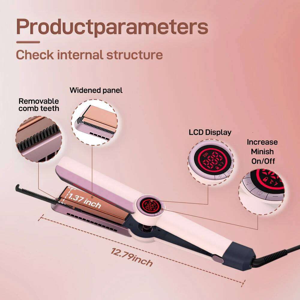Ceramic straightener, professional salon straightener and curling iron, negative ion hair care & infrared, gifts