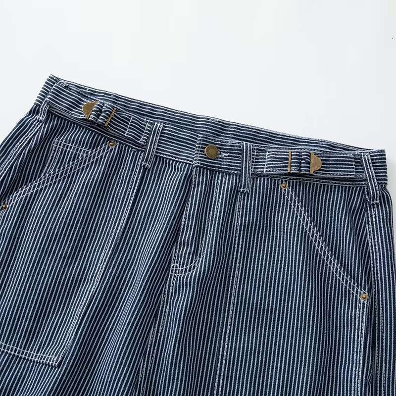 Trendy High Street Workwear Jeans For Men Women, Spring And Autumn American Style Washed Elastic Waist Straight Wide-Leg Floor-Length Pants B5