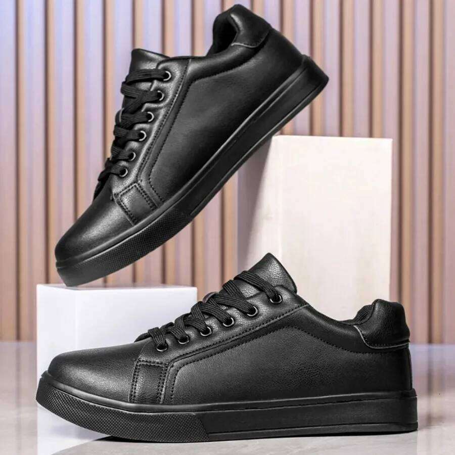 Men's Business casual Soft Moccasin Comfortable Casual Shoes for Autumn Solid Black White Men Sneakers