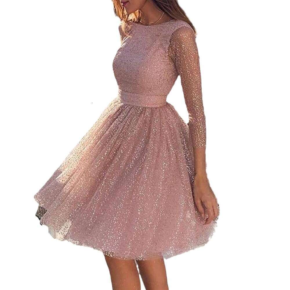 Summer New Women's Fashion Long Sleeve High Waist Cocktail Party Evening Dress B5