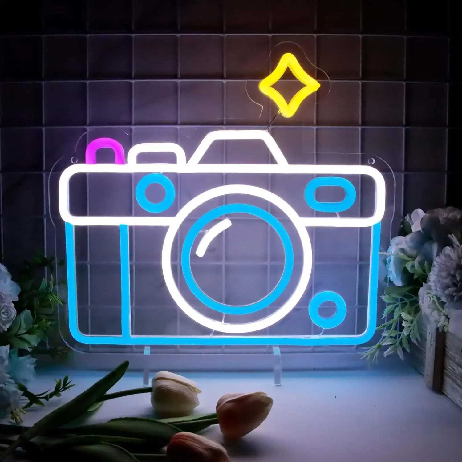 Photography camera neon lights LED neon lights photography room neon signs as wall decor bedroom family boy girl room decoration XJ250602