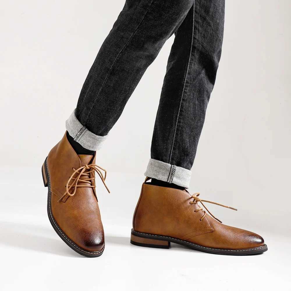 Retro Men Ankle boots Brand Plus Size Desert Boots Comfortable Leather Boots For MenXJ250602