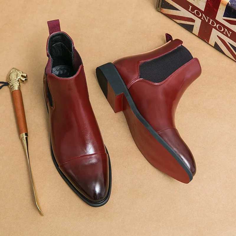 Handmade Chelsea Men Boots Classic Non-slip Short Boots FAshion Designer Casual Shoes for Men High End Business Shoes ManXJ250602