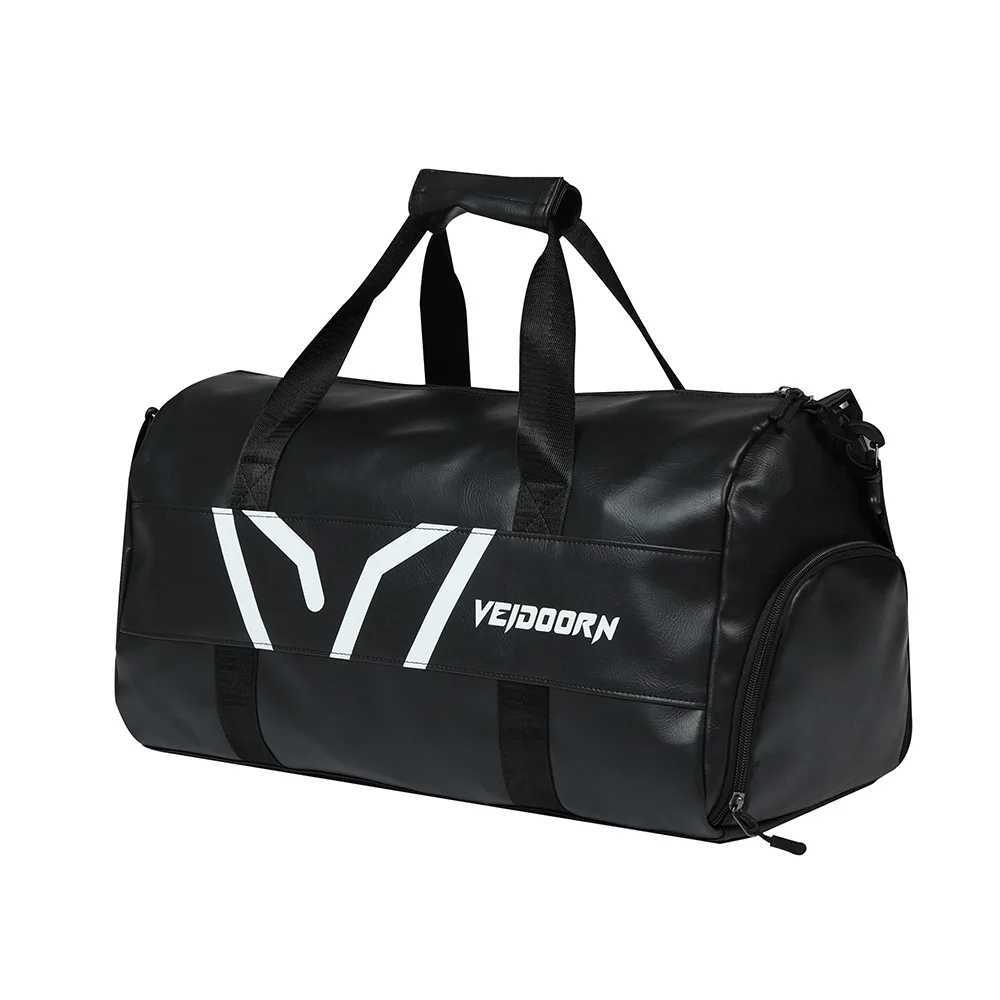 Veidoorn Large Capacity Gym Bag Waterproof Durable Dry and Wet Separation Sports Leather Bag Outdoor Travel Backpack XJ250603