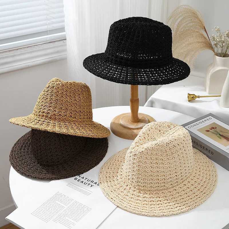 Unisex Fisherman Panama Hat Summer Sun Hat For Women Men With Wide Brim Sunscreen Beach Travel Seaside Holiday New W250602