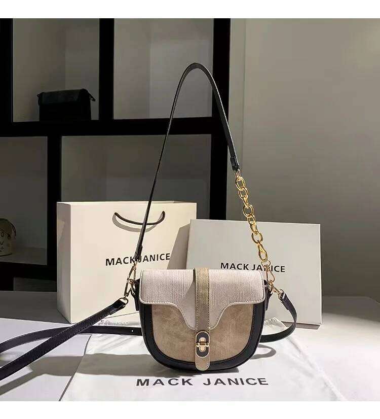 High Quality Fashion Textured Leather Moon Women Handbag Shoulder Messenger Chain Lady Purse Female Underarm Bag Armpit