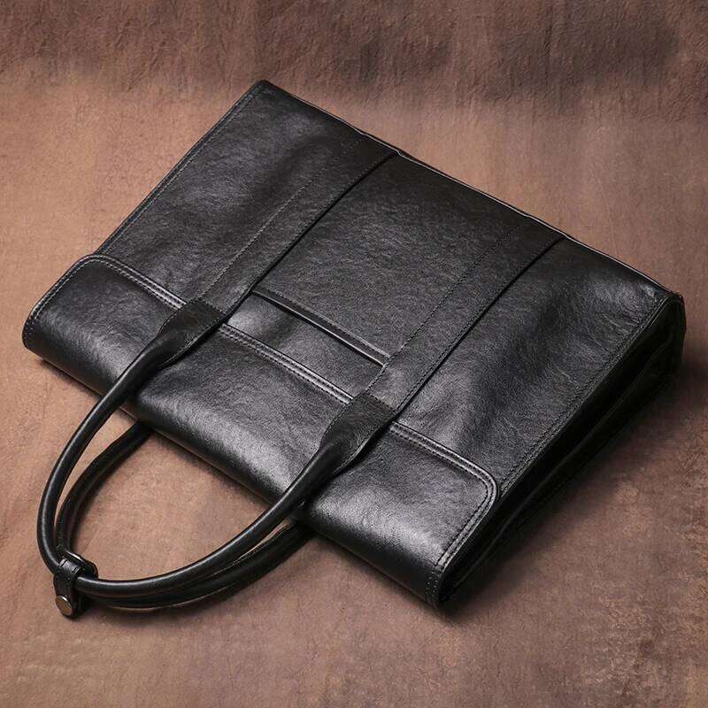 GURO Genuine Leather Handbag Men Higher Quality Natural Cowhide Executive Briefcase Daily Business Office File Laptop Bag