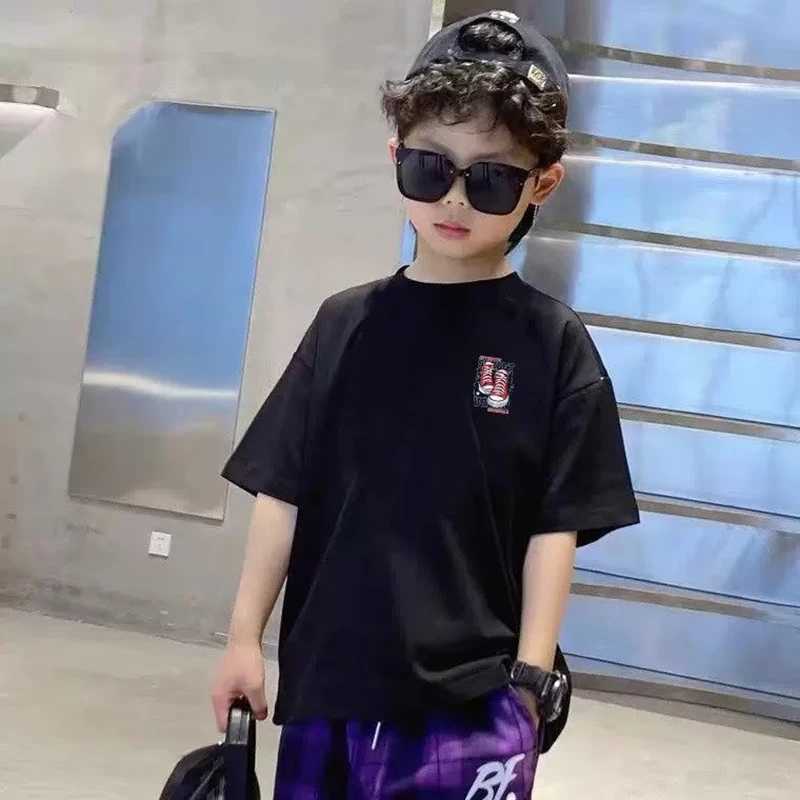 2023 Summer Kids Clothes Streetwear Print Cartoon T Shirt 100% Cotton Tops Tees Children Short Sleeve T Shirts Boys Girls Clothes T250603
