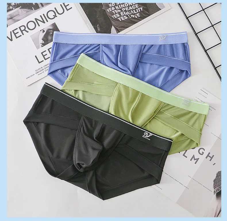 PCS Summer New Mens Triangle Underwear Ice Silk Mesh Fabric Breathable Quick Drying Mens Underwear Solid Color Underwear Men W250603
