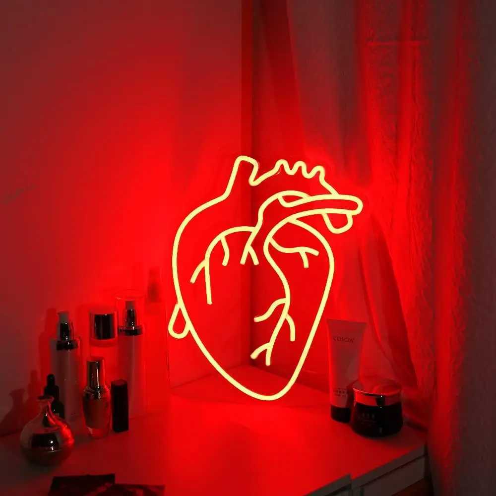 Human Heart Neon Signs LED Neon Light Sign Light Up Neon Signs Wall Decor for Bedroom Man Cave Bar Decor Store Club 13*12 inches XJ250602