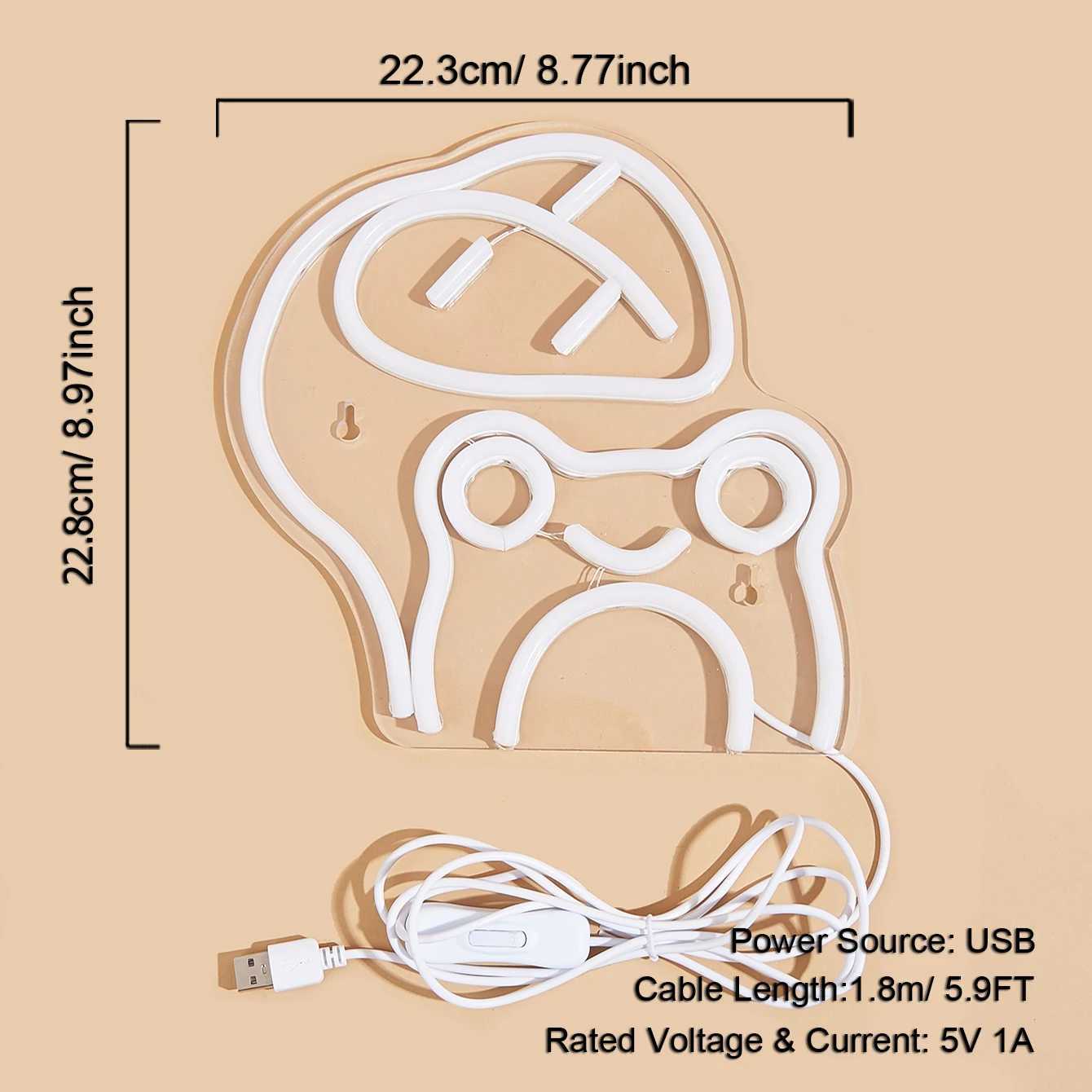 Chi-Buy 1PC Cute Frog Shape LED Neon Sign USB Powered Wall Decoration Neon Light Signs Suitable For Party Wedding XJ250602