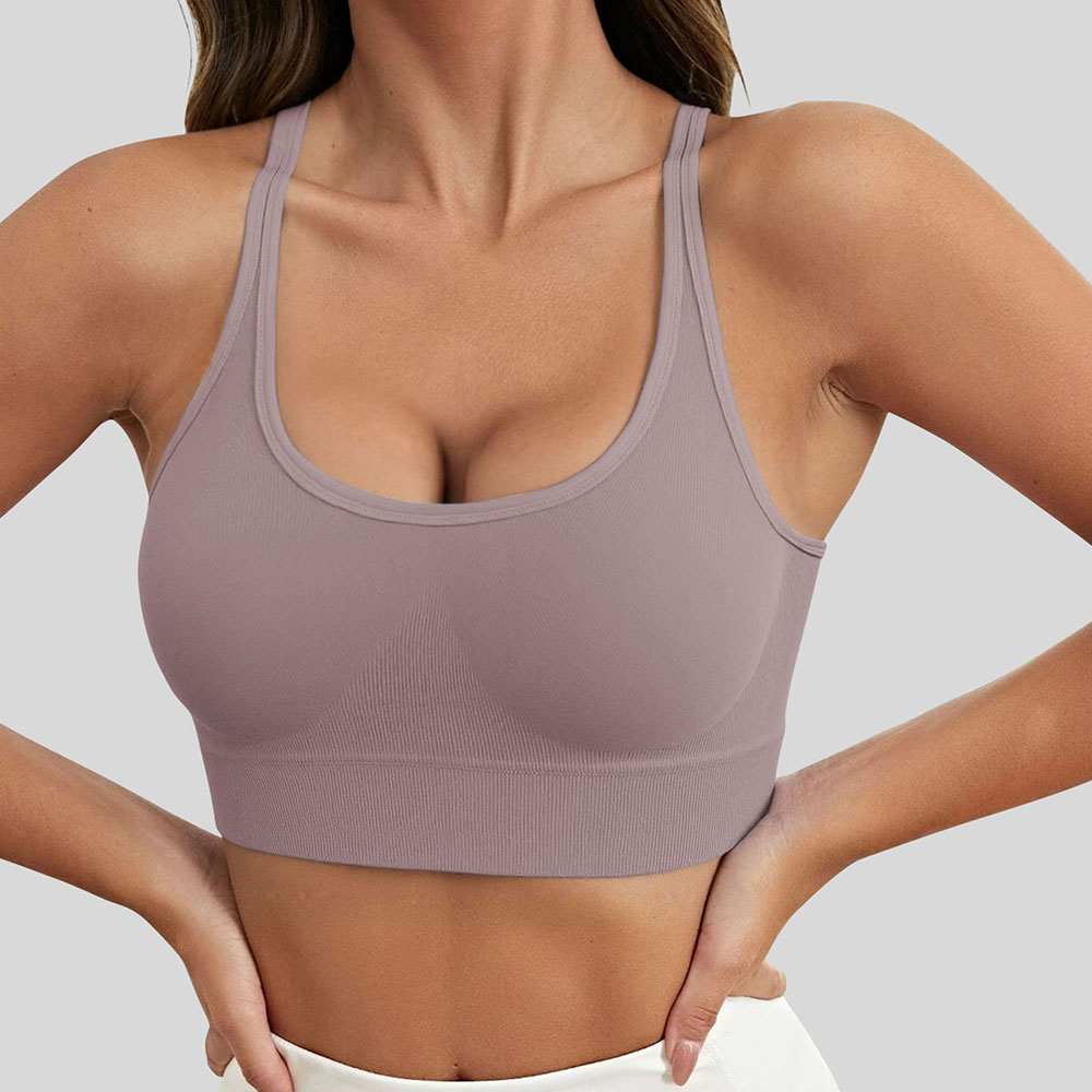 Sports outdoor high elasticity shock-absorbing buckle chest harness fitness belt chest cushion women's bra