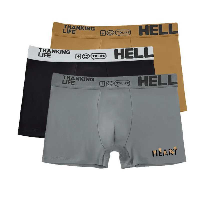 3/5pcs/multi-style mens underwear black and gold printed boxer briefs trendy personality briefs mens comfortable boxers W250603