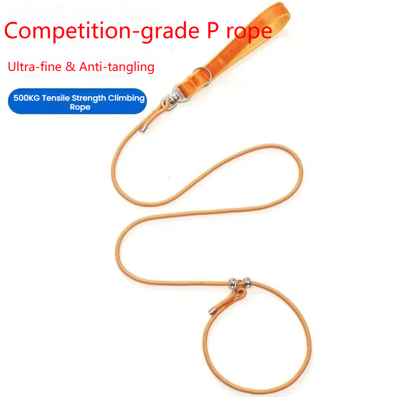 Competition-Grade P Rope Dog Leash with Anti-Suffocation & Anti-Escape Buckles - 500KG Tensile Strength Climbing Rope for Dog Training & Walking
