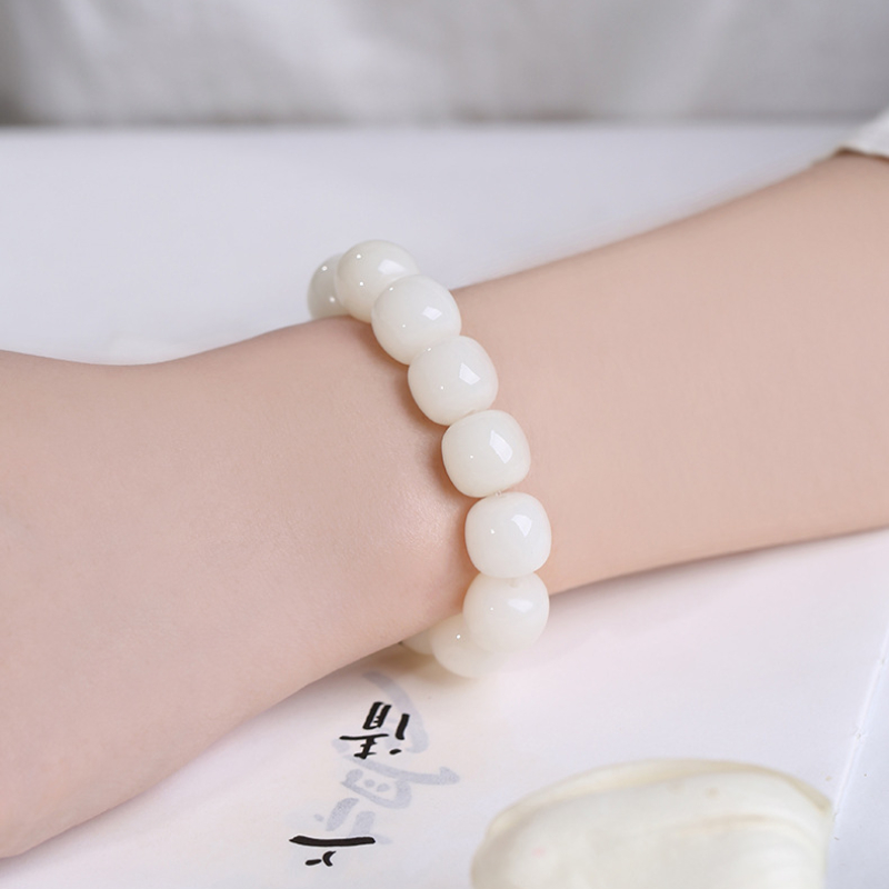 Natural Bodhi white jade Bodhi root bracelet,Bodhi Seed,wuxing implied meaning Wisdom Integration, Cosmic Alignment