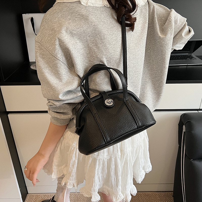 designer casual bag 2025 New High-End Handheld Boston Bag for Women Versatile Bowling Bag Single Shoulder Crossbody Shell Bag