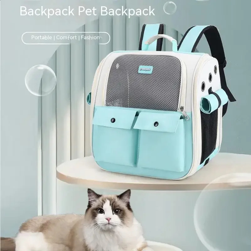Pet Outing Backpacks Pet Portable Backpack Breathable Side Large Space Multifunctional Oxford Cloth Cat Dog Bags 250526