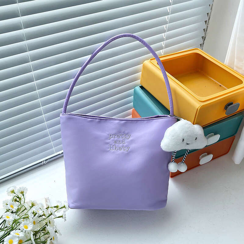 Korean Handbag Nylon Cloth Women's Gift Trendy Fashion Embroidered Underarm Versatile Shoulder Bag