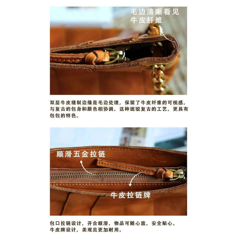 Vintage First Layer Cowhide Ing Women's Bucket Shoulder Weekend Party Genuine Leatherfemale Chain Crossbody Bag
