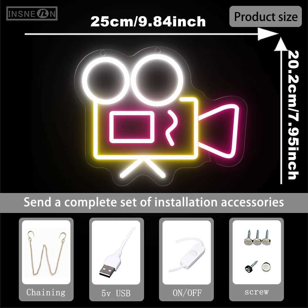 Camera Neon LED Sign Wall Decor Neon Light Photography Room Shop Home Bar Wall Decoration Wedding Birthday Gift USB Neon Lights XJ250602