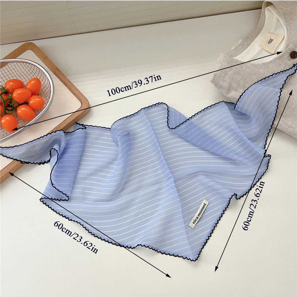 Sweet Polka Dot Triangle Headscarf Women Striped Lace Neck Scarf Headband Korean Pastoral Headwrap Summer Sunscreen Hair Scarf W250602