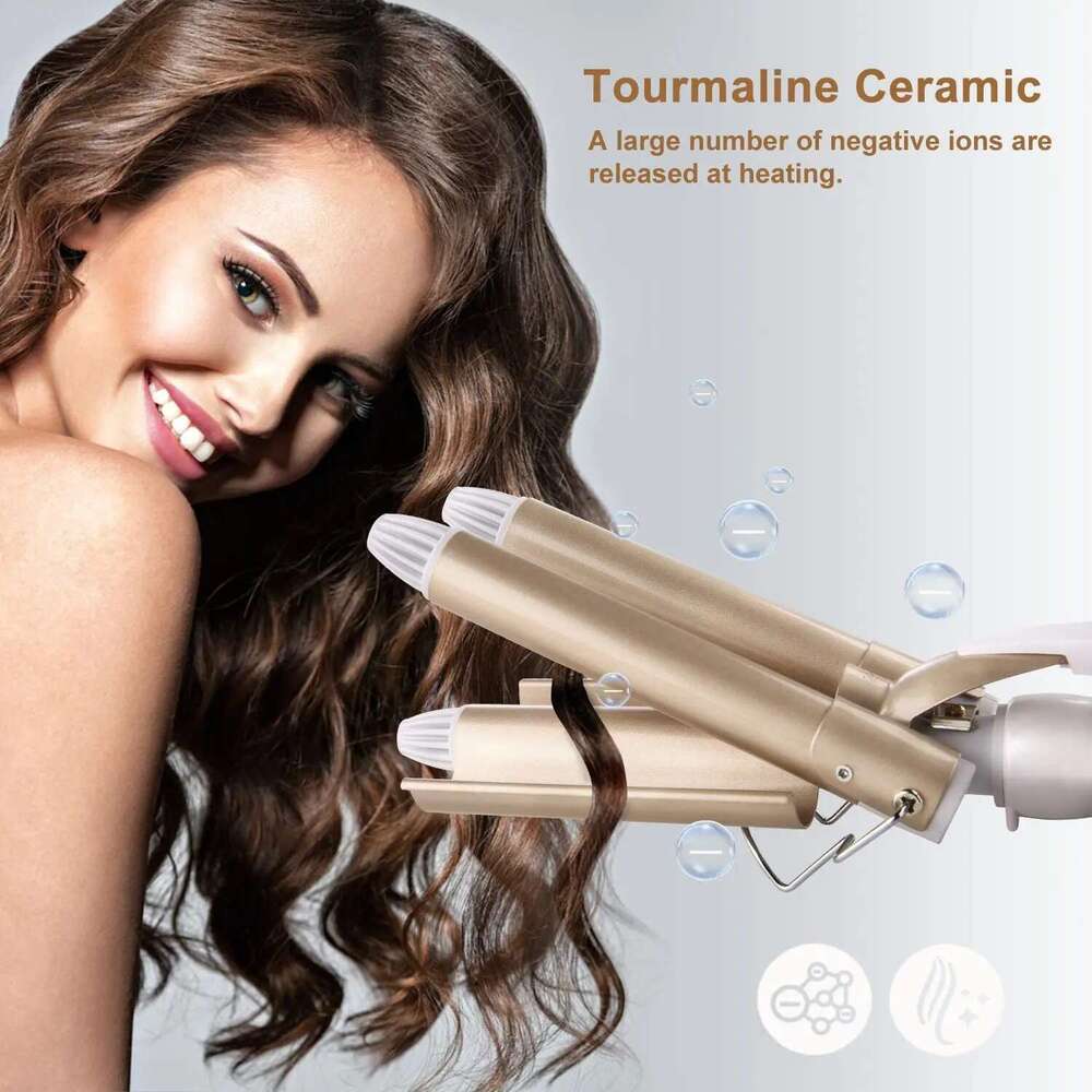 22mm Triple Barrel Curling Iron Ceramic Curler Professional Waver Tongs Styling Tools for All Hair Types