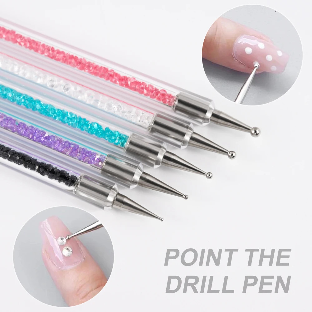 5PCS Stripe Liner Brush Set Nail Painting Pen Dotting Tool Rhinestone Picker Nail Art Accessories for Beauty Health 250528