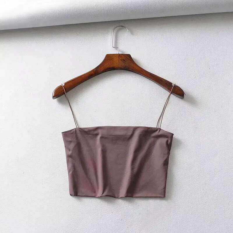 Women Spaghetti Strap Top Sleeveless Basic Cami Shirts Streetwear Crop For Teen Girl Tops Yoga Tank