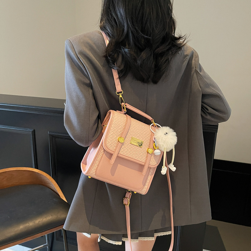 designer 2025 New Fashionable Versatile Casual Small Backpack for Women with High-end Trendy Style for Outings Simple Double Shoulder Bag
