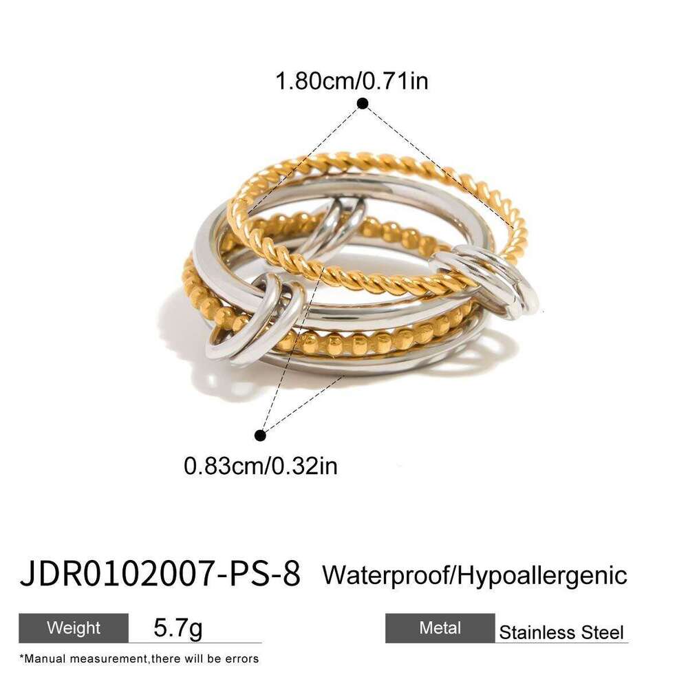 jedding stainless layered finger titanium steel nonfading jewelry niche design rings