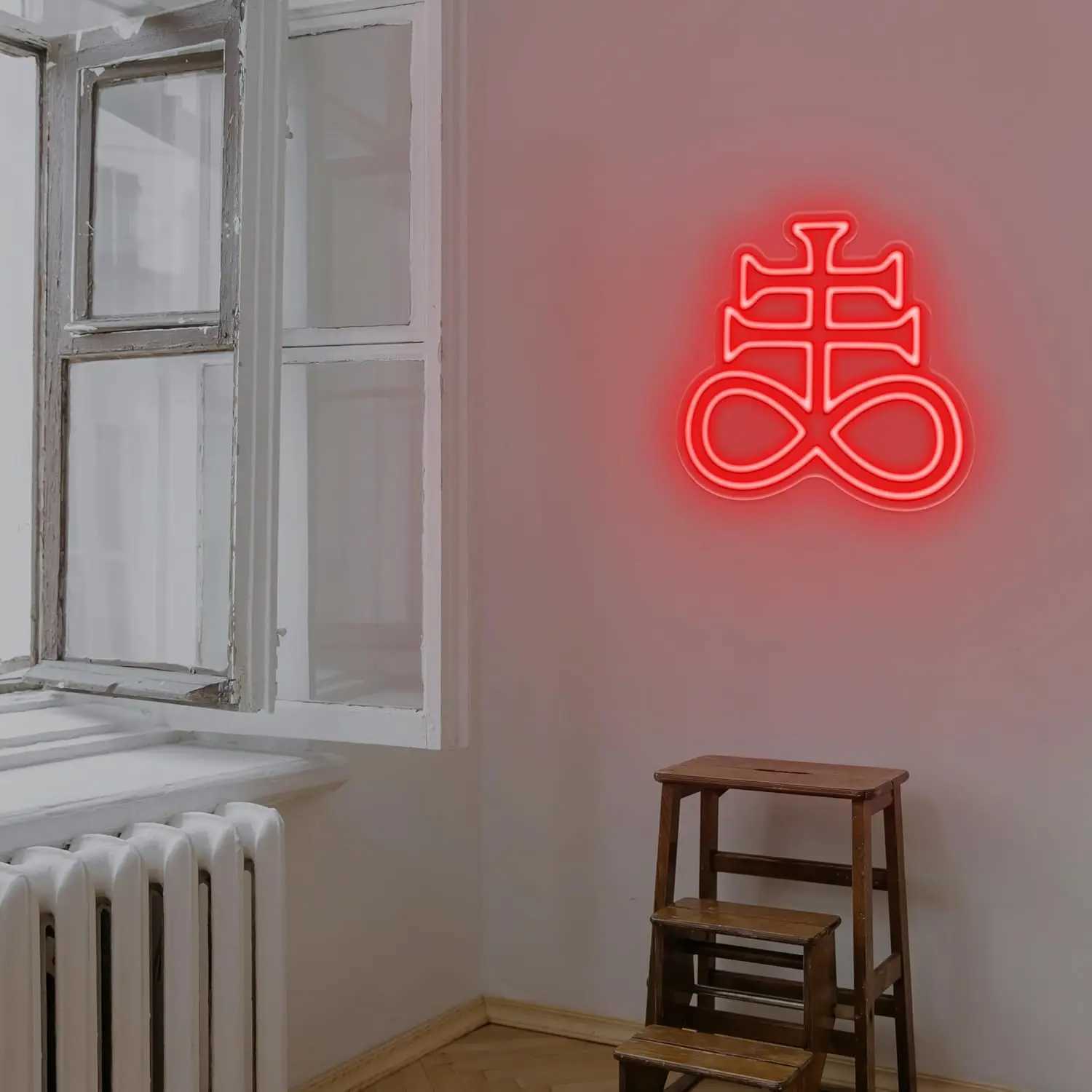 Cross LED Neon Sign Satanic Neon Light Sign for Home Decoration Dark Aesthetic LED Light for Bedroom Bar Man Cave Living Room XJ250602