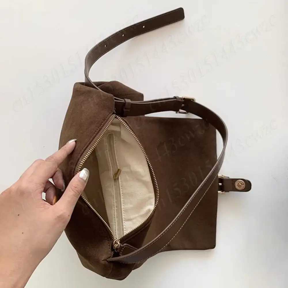 Women Chic Hobo Bag Faux Suede Shoulder Bag Large Capacity Casual Messenger Bag Solid Color Fashion Tote Handbag Satchel Bag W250602